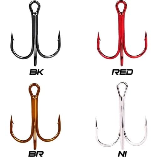 50pcs/Lot Treble Fishing Hook Texas Fish Stainless Steel Black Silver Gold Triple Offset Wacky JIG HEAD SET Fishhooks Peche