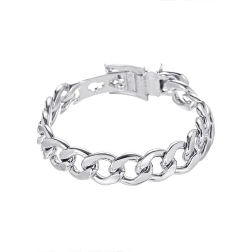 Vintage Exaggerated Belt Bracelet With Buckle Hip Hop Street Chain Charms Bracelets For Women Bracelets & Bangles Jewelry A165