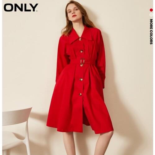 ONLY spring solid color doll collar waist lace dress women | 120107696