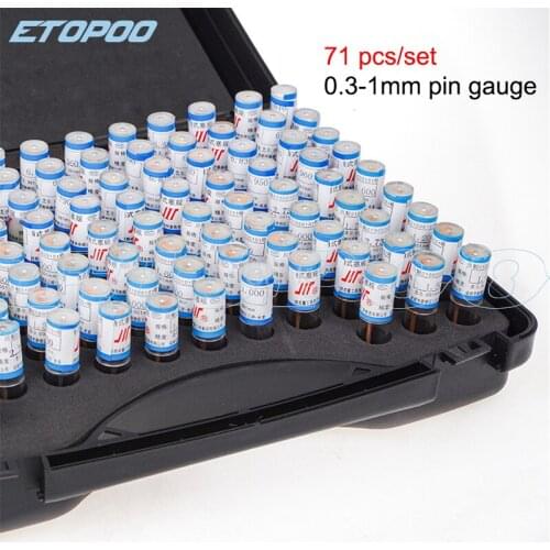 0.3-1mm Precision Steel Pin Gauge 0.3-1 step 0.01mm Smooth Plug Gauge Hole Gauge set pin Measuring Tool,71pcs/lot