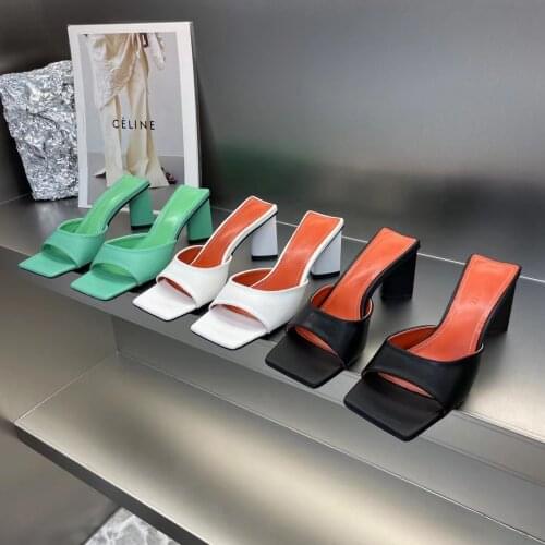 2021 Women Summer Sandals Slippers Strange Heels Mules Women High-heeled Slippers Ladies Slip On Sexy Party Nightclub Slippers