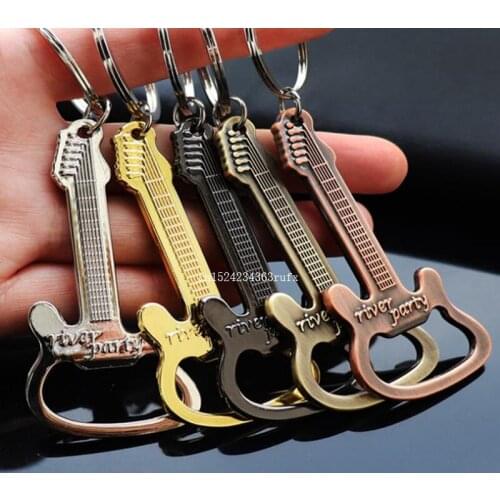 300 pcs Guitar Beer Bottle Opener Keychain Kitchen Accessories Key Ring Openers DHL Fedex Fast Shipping
