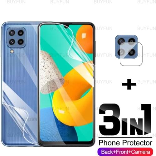 3in1 Hydrogel Film For Samsung Galaxy M32 6.4'' samsun m12 m62 m42 5g m51 m31 m21 m02 Front + Back Screen Protector Camera Film