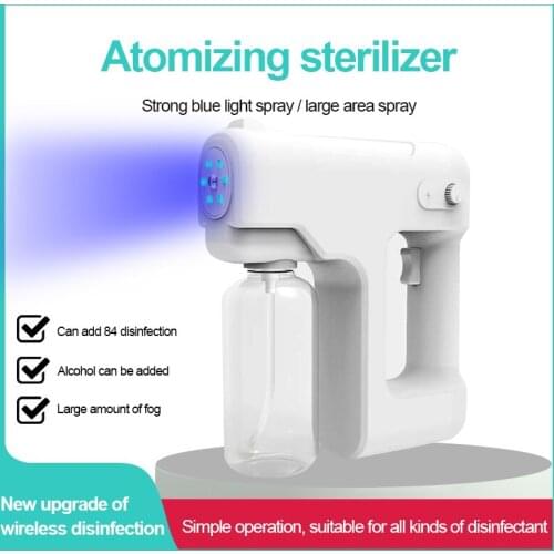 500ML Wireless Electric Sanitizer Sprayer Disinfects Blue Light Nano Steam Spray Gun Sterilizing Nano Spray Gun For Home Office