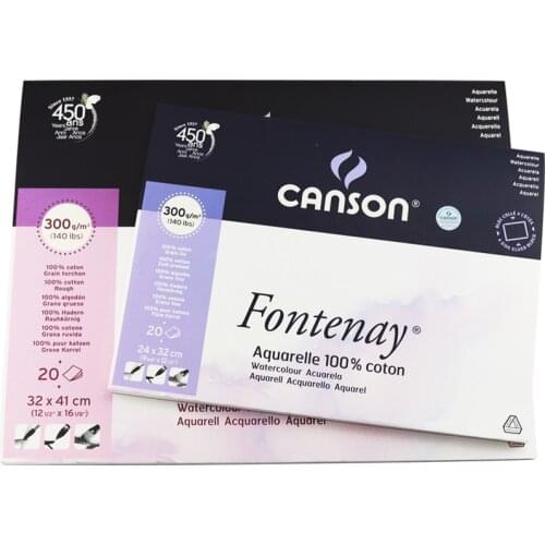 Canson Fengdan Leaf Watercolor Sketchbook 300g Medium Coarse Grain Coarse Grain Cotton Watercolour Paper Sealed on Four Sides