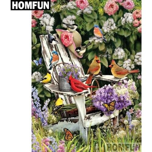 HOMFUN Full Square/Round Drill 5D DIY Diamond Painting "Flower & Bird" Embroidery Cross Stitch 5D Home Decor Gift A04107