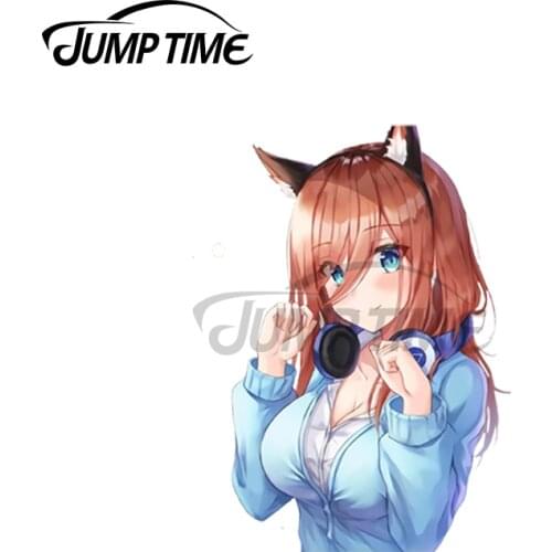 JumpTime 13 x4cm Neko Miku Nakano Kawii Anime Girl Car Stickers Windshield Scratch-Proof Decal Refrigerator Personality Graphics