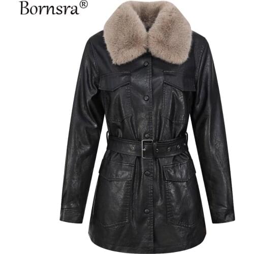 Женские кожаные куртки Bornsra China At AliExpress