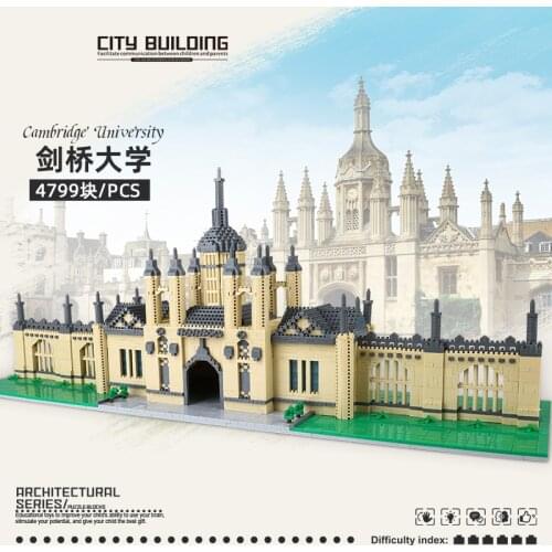 3D Puzzles Britain England Architecture Model Building University of Cambridge Micro Blocks Birthday Holiday Gifts for Kids Boy
