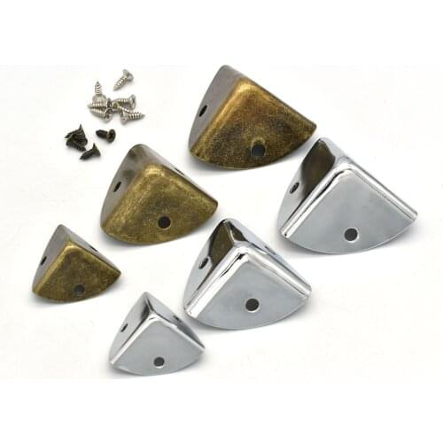22-35mm Bronze Vintage Box Corner Protector Triangle Metal Box Decorative Edge Safety Guard Corner clip Metal Jewelry Box Corner