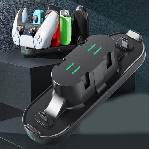 Fast Charger for PS5 Switch Gamepad 6 In 1 Universal USB Type C Charging Dock Station for Xbox Series X Controller