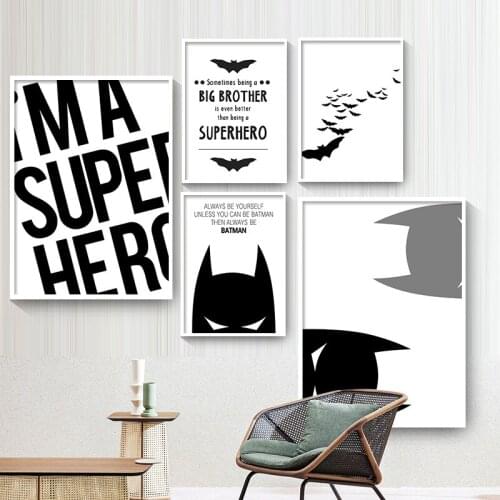 Black And White Hero Modern Wall Art Canvas Painting Posters And Prints Wall Pictures For Living Room Home Decor Unframed