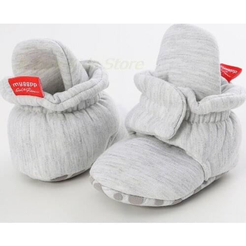 Children New Cozy No-skip Footwears Baby Booties with Soft Sole Infant Newborn Solid Walkers Shoes Toddlers Prewalker Boots
