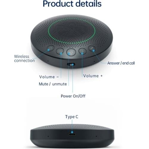 Home Office Desktop Computer Speakerphone Bluetooth Conference Speaker USB Mic Speakerphone for business Video Meeting