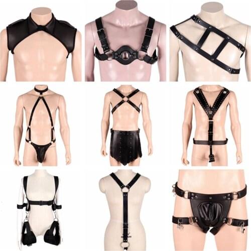 Harajuku Full Body Erotic Lingerie Harness Fashion Black Leather Punk Gothic Costume Halloween Carnival Sexy Accessories Belt