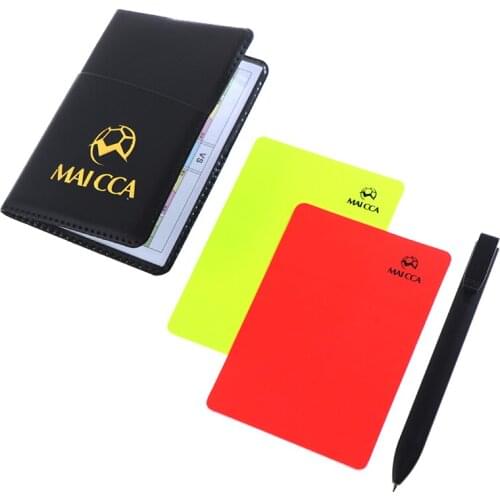 Soccer Referee Red Yellow Card Professional Fair Play Linesman Leather Case Bag Set Sports Game Equipment Cards Football