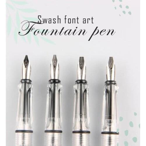 Art Font Fountain Pen 1pc transparante fountain pen duckbill flat tip pen thickness optional Art word Flat tip pen Student suppl