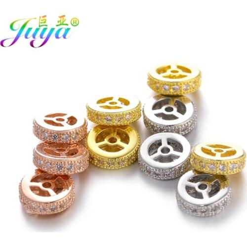 Juya DIY Beading Jewelry Spacers Supplies 8mm Copper Spacer Beads Accessories For Handmade Beads Jewelry Making Material