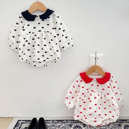 Infant Baby Girls Printing Jumpsuit Newborn Baby Girls Bodysuits Cotton Long Sleeve Spring Autumn Toddler Baby Girls Clothes