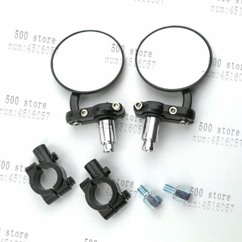Newest good quality Motorcycle round Black End Mirrors Racer motorcycle mirrors free shipping