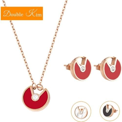 Flying Saucer Necklace Earrings Jewelry Sets Titanium Stainless Steel Fashion Trendy Women Jewelry Birthday Gift Dropshipping