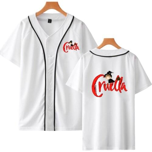 Harajuku Summer Cruella 3D Short Sleeve Baseball Uniform Men/Women T-SHIRT Winter Lady Hem Shirts Fashion Tees harajuku shirt