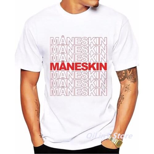 2021 Hot Sale Funny T-Shirt Men MåNeskin Rock Band Maneskin Letter Print T Shirt Homme Summer Oversized Tshirt Hombre Streetwear