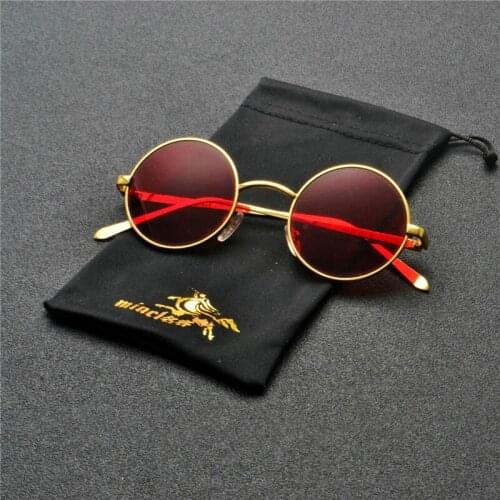 MINCL Retro Hippie Glasses White Oval Round Sunglasses Women Men Brand Designer Metal Mirror Sun Glasses Cute Sexy Shades NX