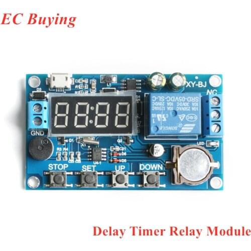 Real Time Timing Delay Timer Relay Module DC 5-60V Switch Control Board Module Clock Synchronization Multiple Mode Control XY-BJ