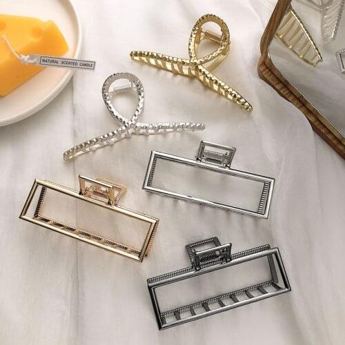 New Metal Hair Claw Sweet Fairy Butterfly Hairpin Pearl Clip Alloy Geometric Hollowing Tassel Pendant Headwear For Women Girls