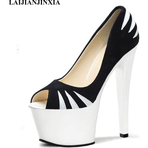 New 17cm High Heels Night Club Wedding Party Pole Dance Platform Sandals Dancing Shoes Q-075