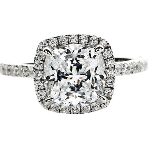 New 925 Sterling Silver Ring Simulation Diamond For Woman Engagement Wedding Luxury Jewelry Gift