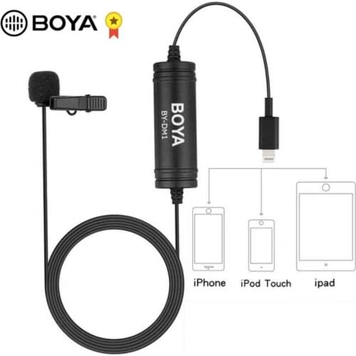 IBOYA BY-DM1 Lavalier Microphone Vlog video recording mic for iOS iPhone 11 Xs Xr 8 7 SE 6S iPad Pro mini iPOD TOUCH smartphone