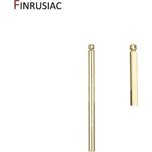 14K Gold-Plated Copper Metal 2 Types Thin Stick Pendants Charms for DIY Earrings Jewelry Making Accessories Components