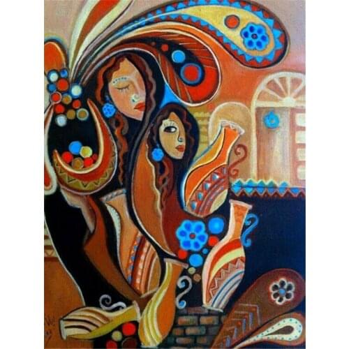 3D Full Square Diamond painting Sale Round 5D Diamond Embroidery Home decoration Diamond pictures African mother and girl art