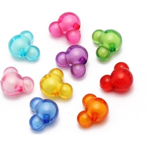 10pcs/lot Clear Mouse Acrylic Loose Spacer Beads For Jewelry Making Children Beads DIY Handmade Bracelet Necklace Accessories