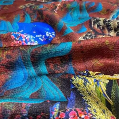 Silk Cheongsam Fabric High-end 23 Mumi Stretch Pearl Satin Dress Custom-made Mulberry Silk Fabric 100% Hawaiian Character Sewing