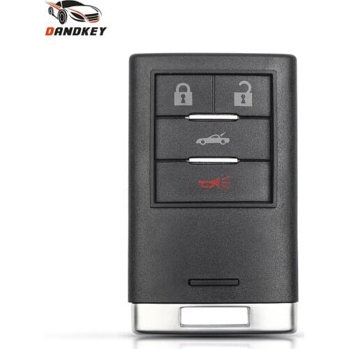 Dandkey Replacement Remote Key Shell For Cadillac 2010-2015 CTS XTS DTS SRX 2013-2014 ATS Escalade GMC Smart Key Case 4 Buttons
