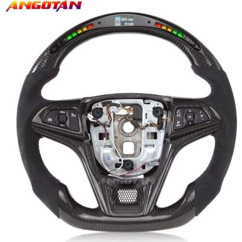Sports Steering Wheel Fit For Chevrolet Camaro 2014 100% Carbon Fiber Itlay Alcantara Leather Steering Wheel