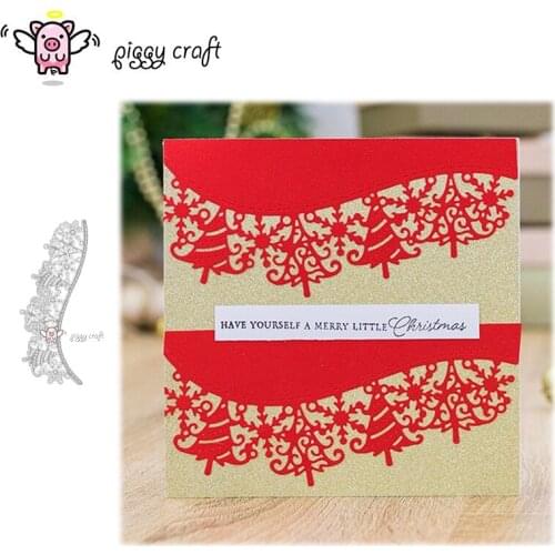 Piggy Craft metal cutting dies cut die mold Christmas tree border Scrapbook paper craft knife mould blade punch stencils dies