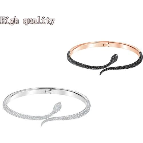 SWA Fashion Jewelry High Quality SWA 1:1 Charm Mysterious Snake Hand Black and White Snake Bracelet Romantic Gift For Women