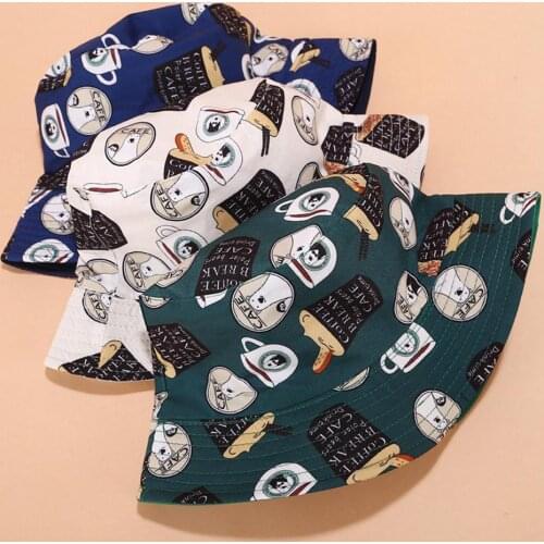 Unisex Cartoon Casual Reversible Bucket Hat Sun Protection Outdoor Cap Gift Punk Cool Streetwear Fishing Fisherman Hat Xmas Gift