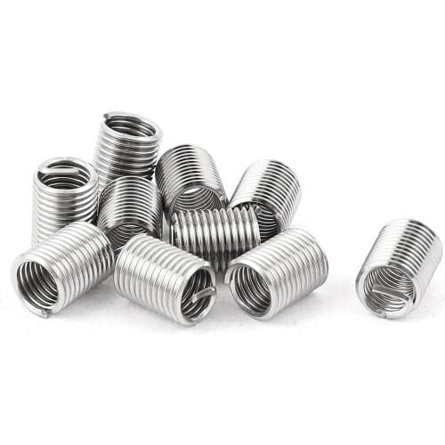 UXCELL 10Pcs/pack M6 2.5D Wire Thread Repair Inserts 304 Stainless Steel