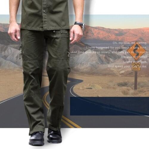 Military Army Uniform Combat Pants Male Casual Cotton Climbing Hunting Hiking Trousers Multi-Pocket Plus Size Tactical Pants Men