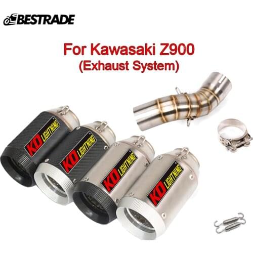 For kawasaki Z900 Until 2019 Motorcycle Exhaust System Middle Link Connection Pipe Escape 51mm Muffler Tube Stainless Steel