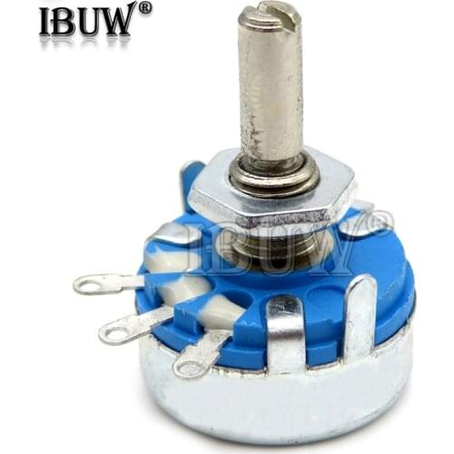 2PCS WH5-1A 1k 2k 10k 47k 4k7 470r 100k 470k 220k 1k5 22k 1m ohm 3-Terminals Round Shaft Rotary Taper Carbon Potentiometer WH5