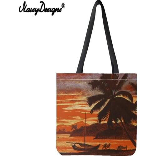 Noisydesigns Women Canvas Shopping Bag Summer Beach Print Tote Canvas Linen Bags for Teenager Girls Large Capacity Shoulder Bags