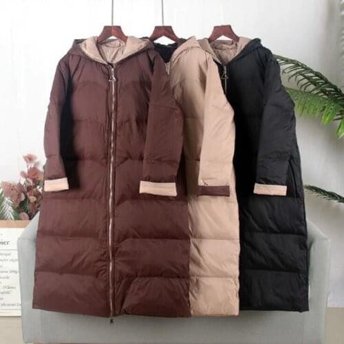SEDUTMO Winter Long Duck Down Jackets Women Oversize Warm Coat Autumn Casual Slim Hooded Puffer Jacket ED1164