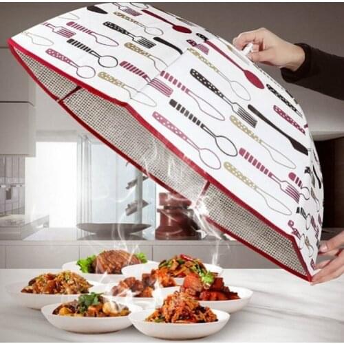 Winter Aluminum Foil Keep Food Warm Cover Kitchen Specialty Tools Anti-moth Housefly Food Cover Folding Storage Dust-proof E1183