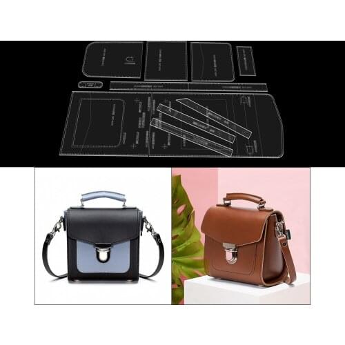 1set DIY Leather Handmade Craft women handbag Shoulder bag Sewing Pattern Acrylic Stencil Template